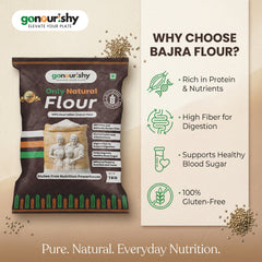 100% Bajra (Pearl Millet) Flour – 1 Kg (Gluten Free) - Flour - gonourishy estore
