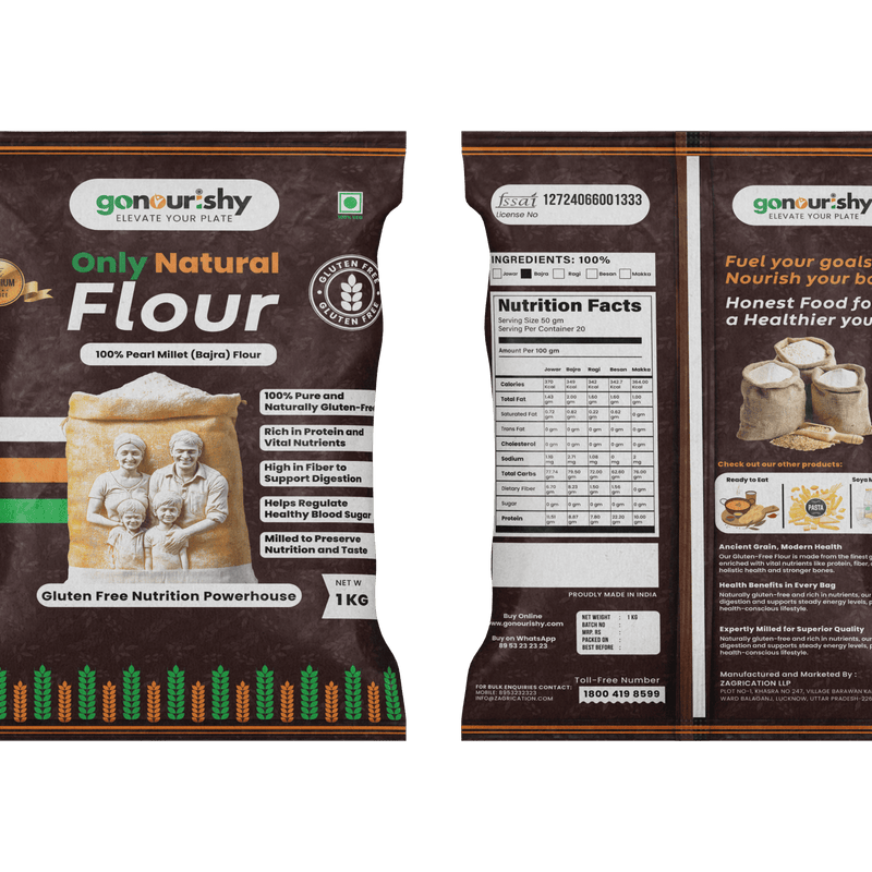 100% Bajra (Pearl Millet) Flour – 1 Kg (Gluten Free) - Flour - gonourishy estore
