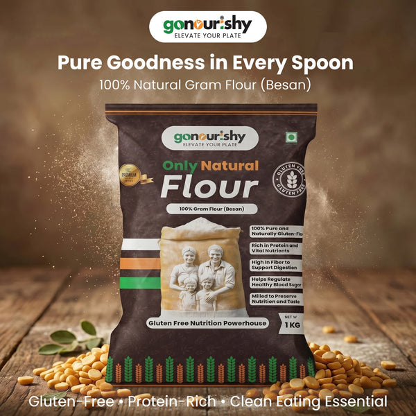 100% Besan (Gram) Flour – 1 Kg (Gluten Free) - Flour - gonourishy estore