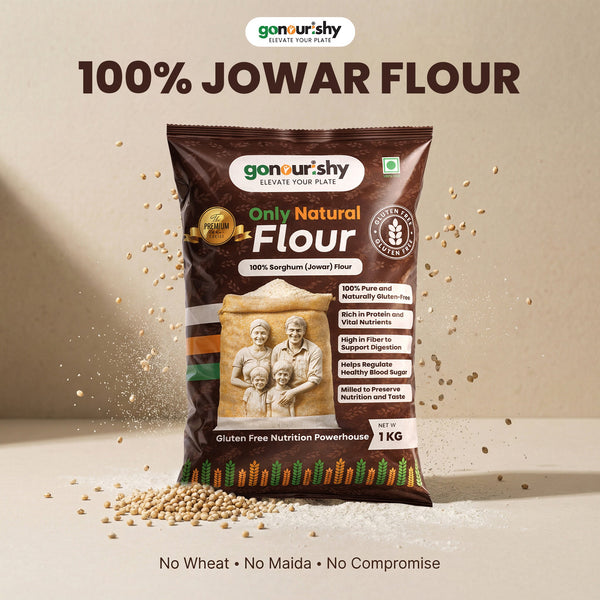 100% Jowar Flour – 1 Kg (Gluten Free) - Flour - gonourishy estore