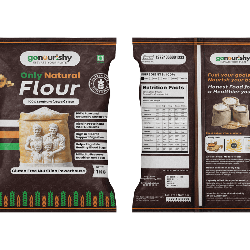 100% Jowar Flour – 1 Kg (Gluten Free) - Flour - gonourishy estore
