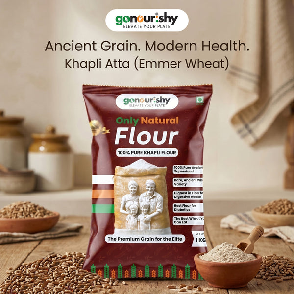100% Khapli (Emmer) Wheat Flour – 1 Kg - Flour - gonourishy estore