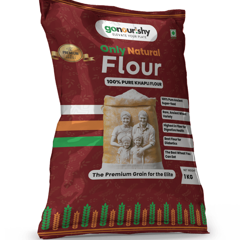 100% Khapli (Emmer) Wheat Flour – 1 Kg - Flour - gonourishy estore