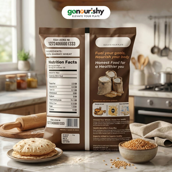 100% Sharbati Flour – 5 Kg - Flour - gonourishy estore