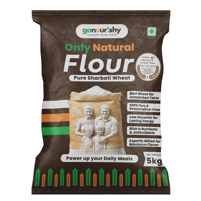 100% Sharbati Flour – 5 Kg - Flour - gonourishy estore