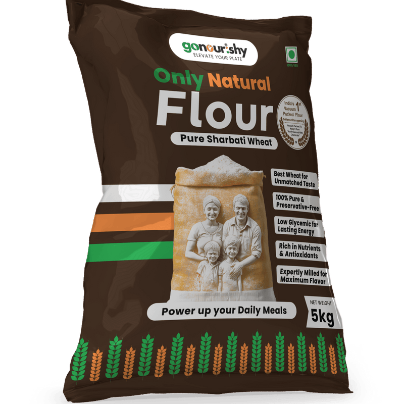 100% Sharbati Flour – 5 Kg - Flour - gonourishy estore