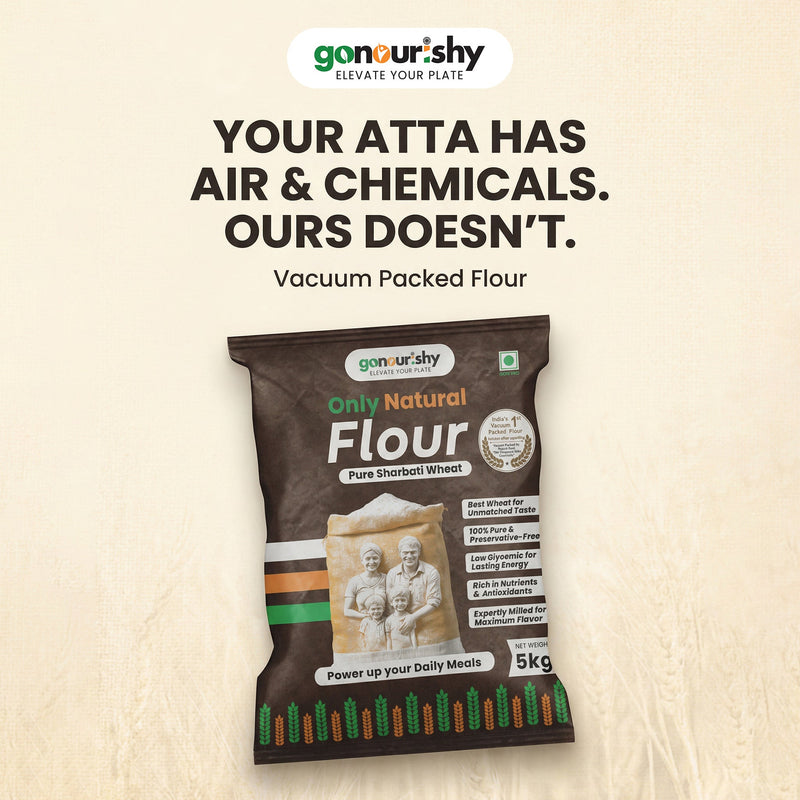 100% Sharbati Flour – 5 Kg - Flour - gonourishy estore