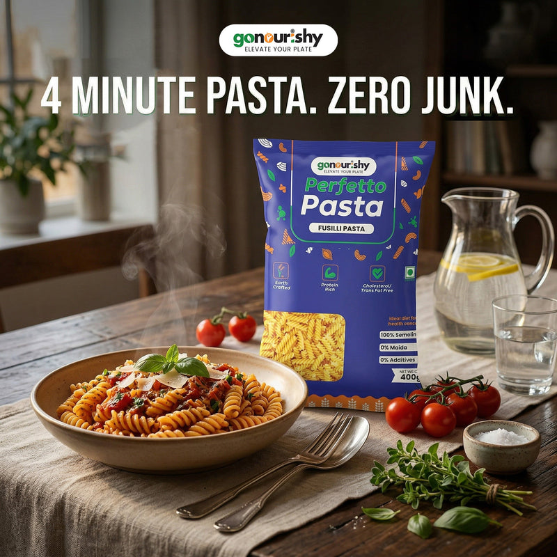 100% Sooji Fusilli Pasta – 400 gm - 100% Sooji - gonourishy estore