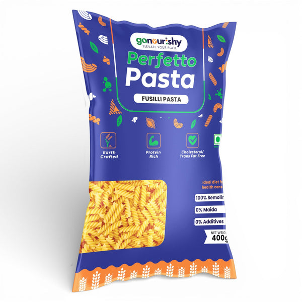 100% Sooji Fusilli Pasta – 400 gm - 100% Sooji - gonourishy estore
