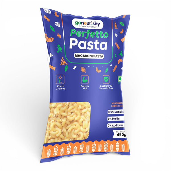 100% Sooji Macaroni Pasta – 450 gm - 100% Sooji - gonourishy estore