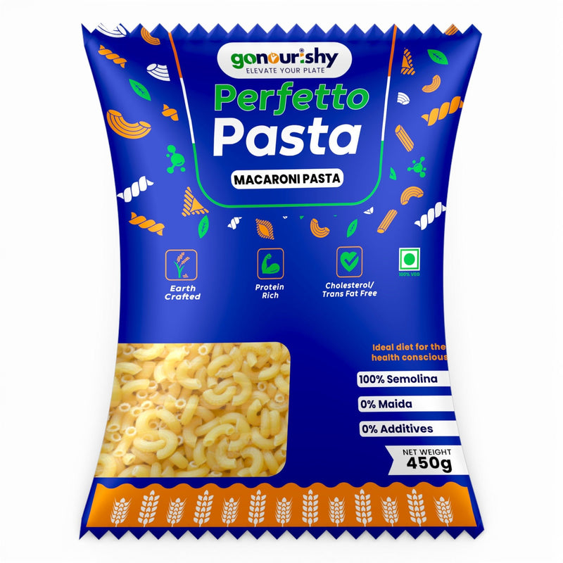 100% Sooji Macaroni Pasta – 450 gm - 100% Sooji - gonourishy estore