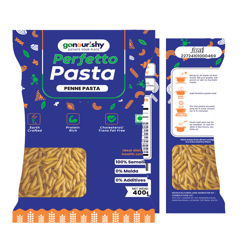 100% Sooji Penne Pasta – 400 gm - 100% Sooji - gonourishy estore