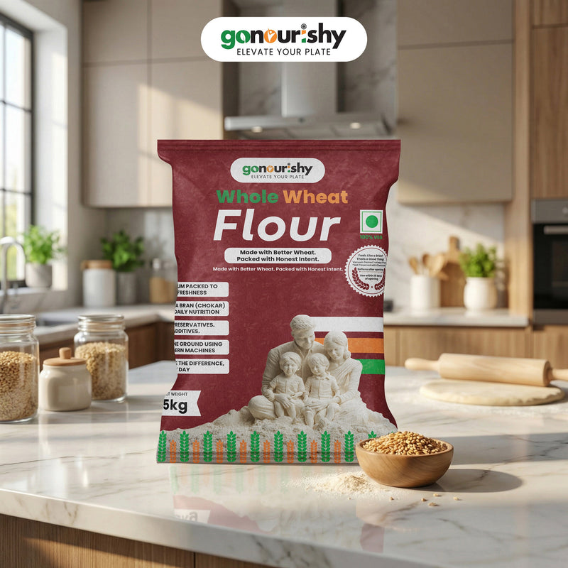 100% Whole Wheat Flour – 5 Kg - Flour - gonourishy estore