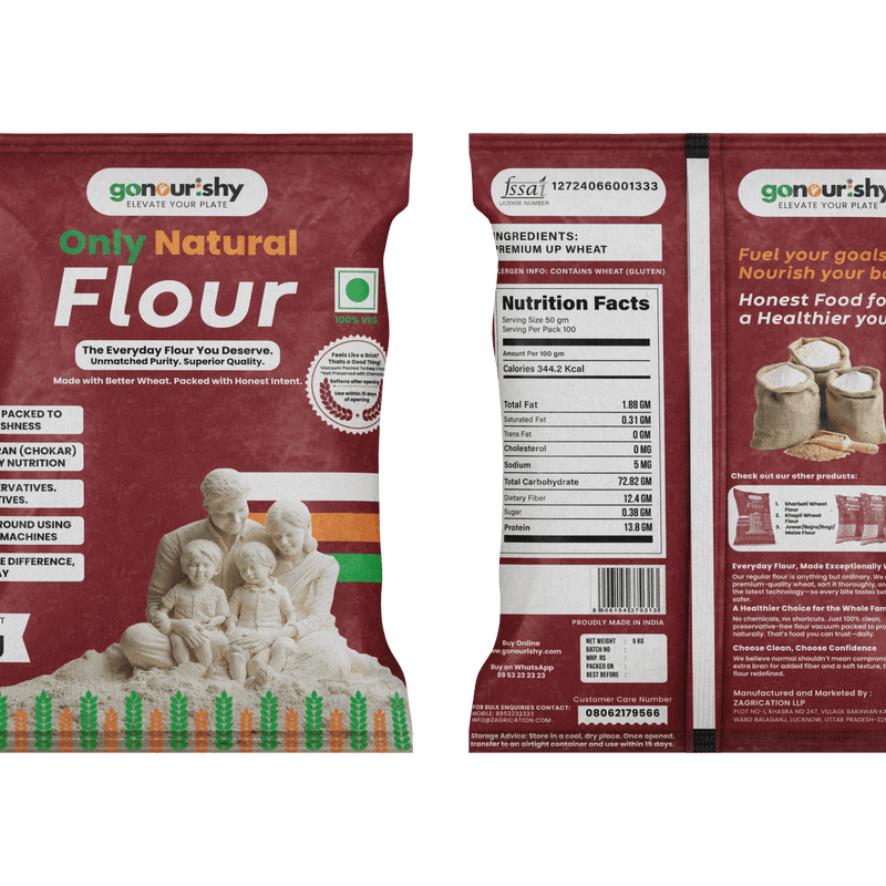100% Whole Wheat Flour – 5 Kg - Flour - gonourishy estore
