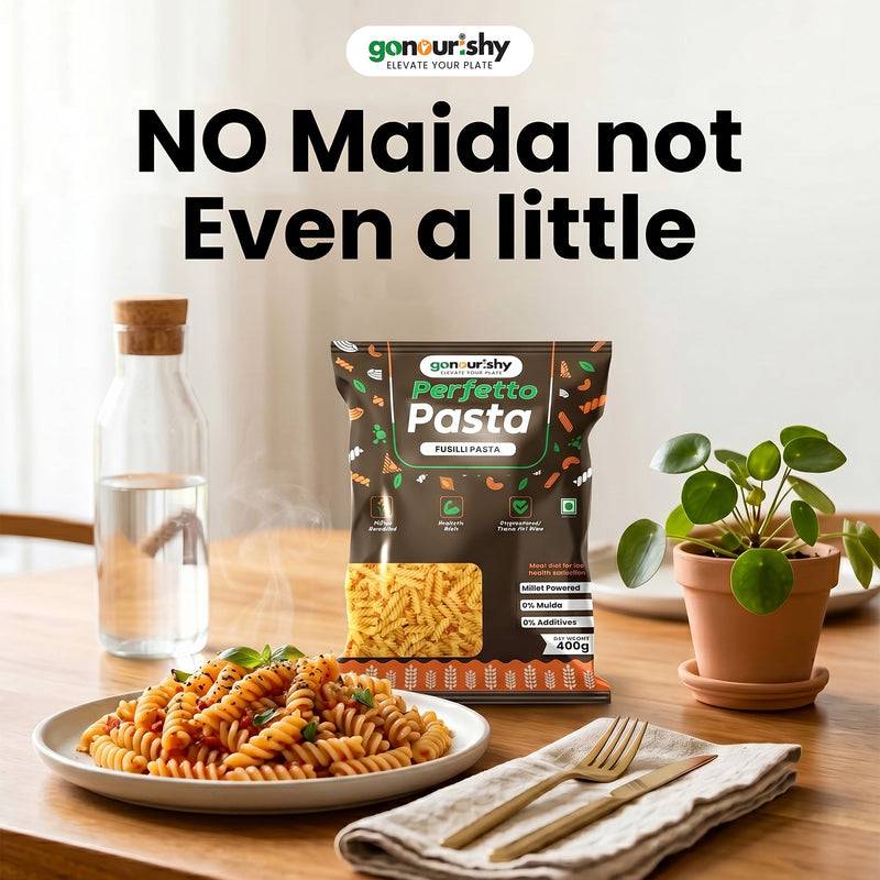 Millet Powered Fusilli Pasta – 400 gm - Millet Powered - gonourishy estore