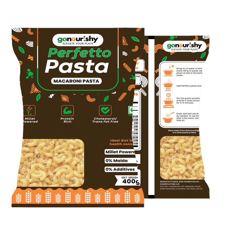 Millet Powered Macaroni Pasta – 500 gm - Millet Powered - gonourishy estore