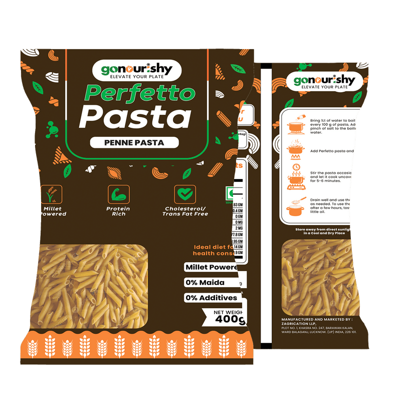 Millet Powered Penne Pasta – 400 gm - Millet Powered - gonourishy estore