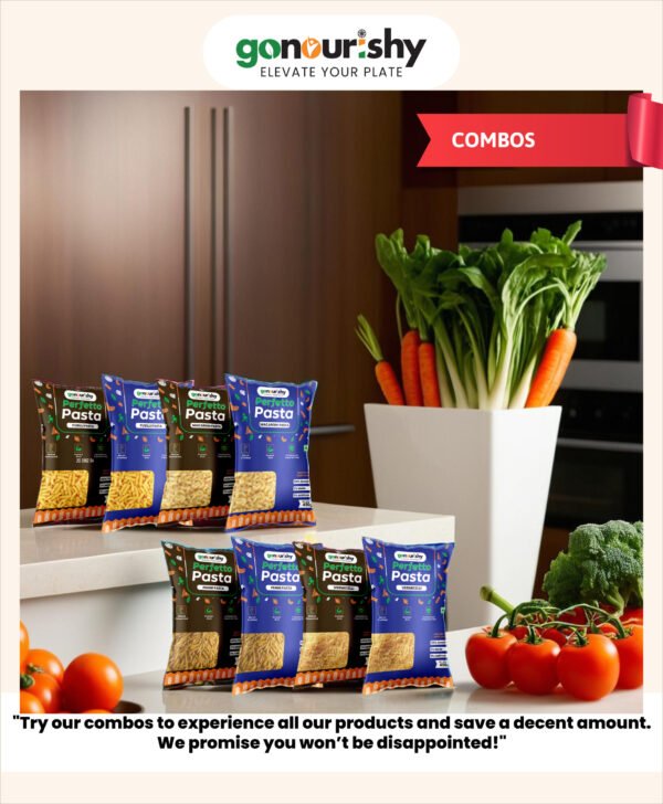 gonourishy 100% sooji / semolina pasta with millets product image kitchen backdrop